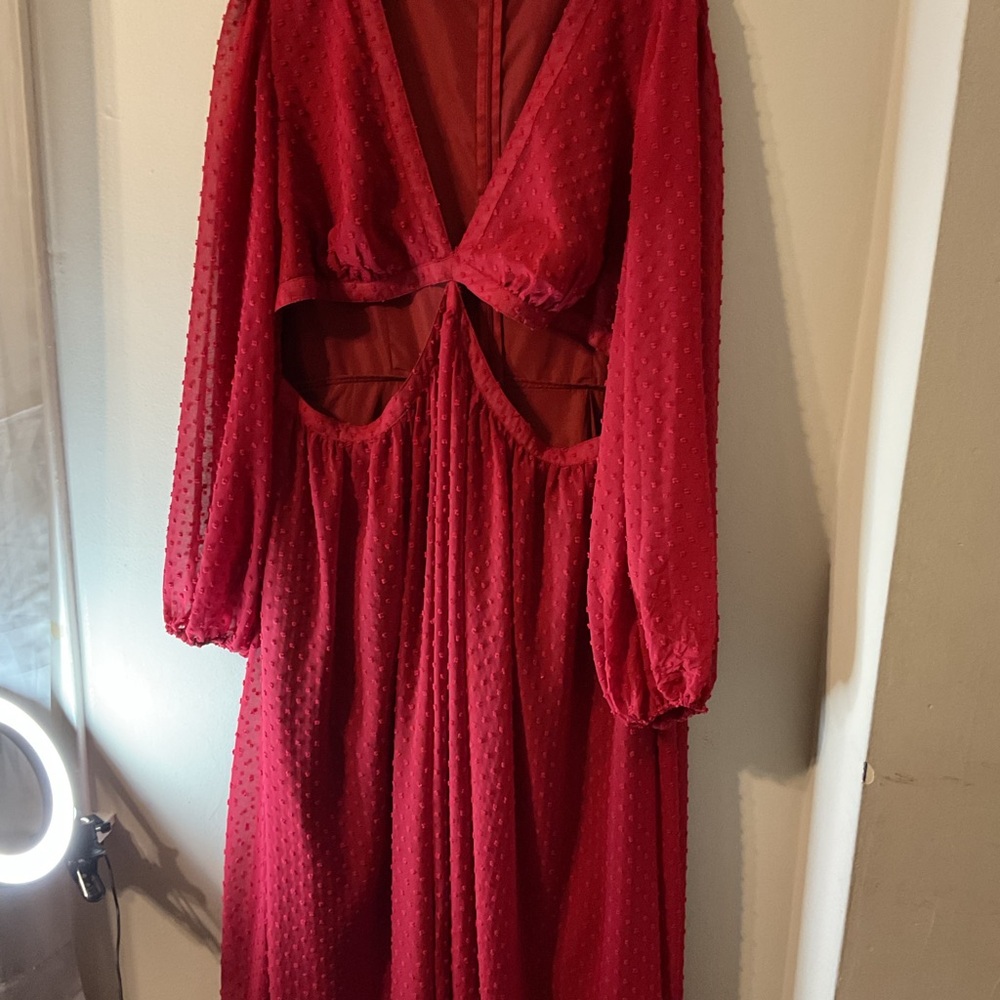 Red Swiss Dot - made by Lively Ghost Gothic Dress
